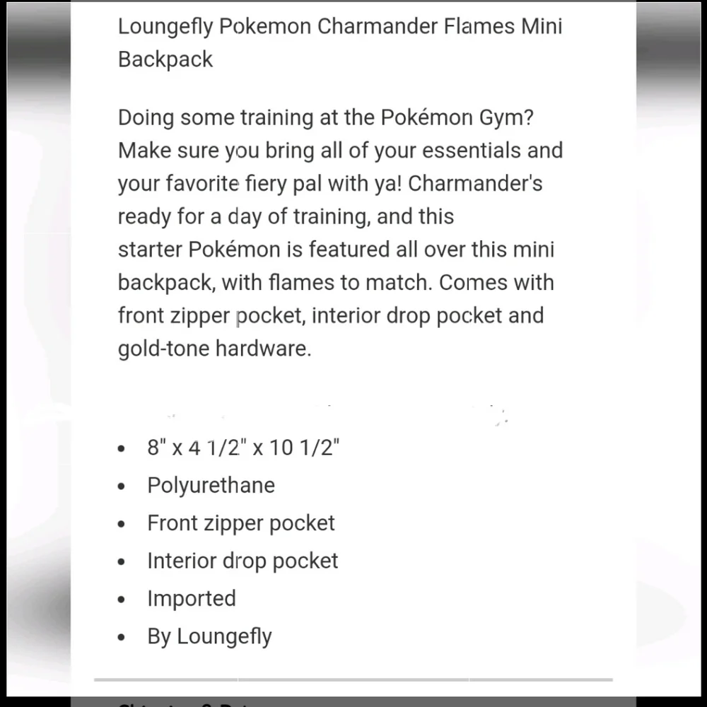 Loungefly Pokémon Charmander flames mini backpack and cardholder
